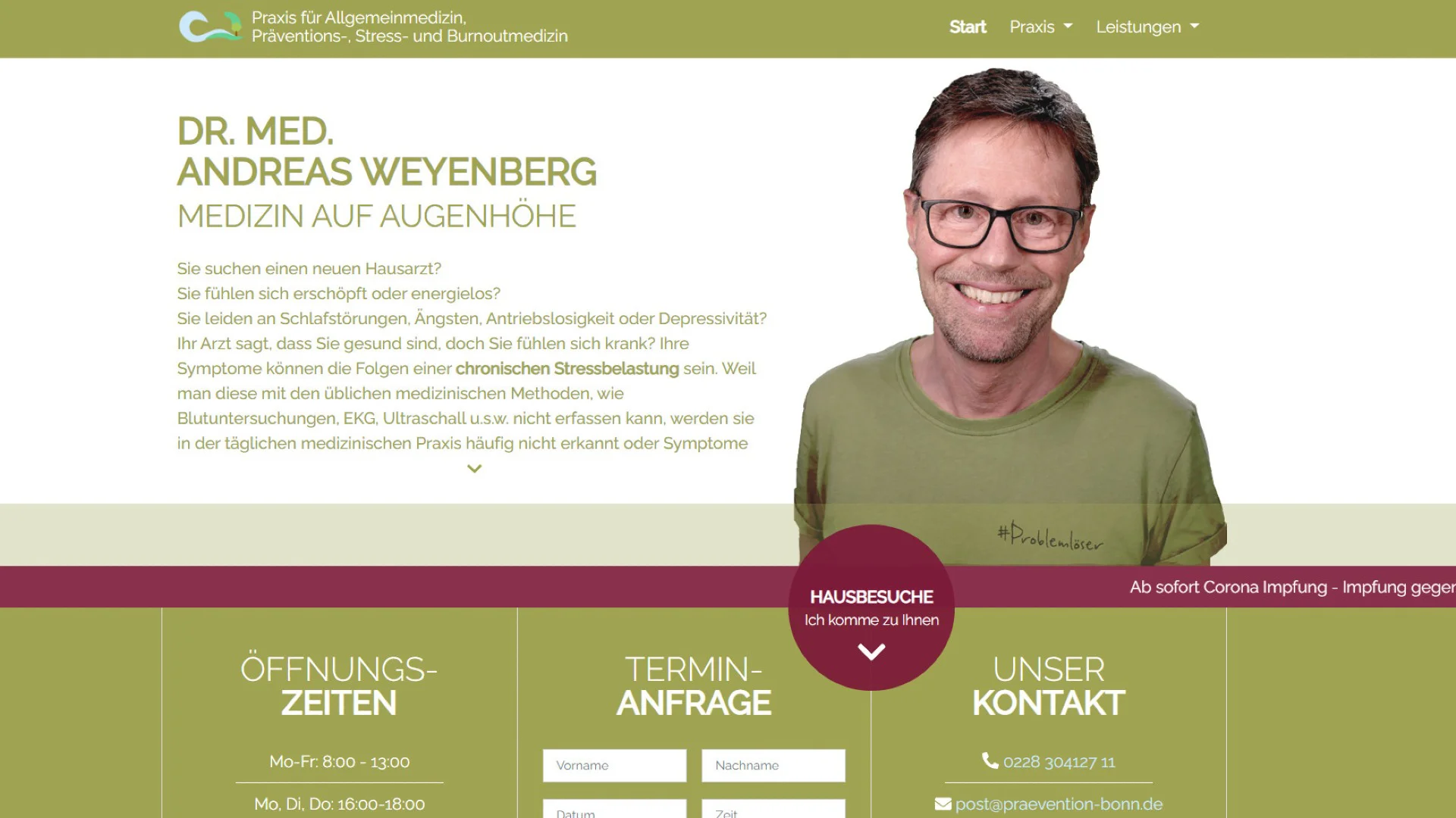Websiteprojekt: praevention-bonn.de